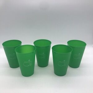 Masters Augusta Golf Tournament Lot Of Five Green 12oz Plastic Souvenir Cups